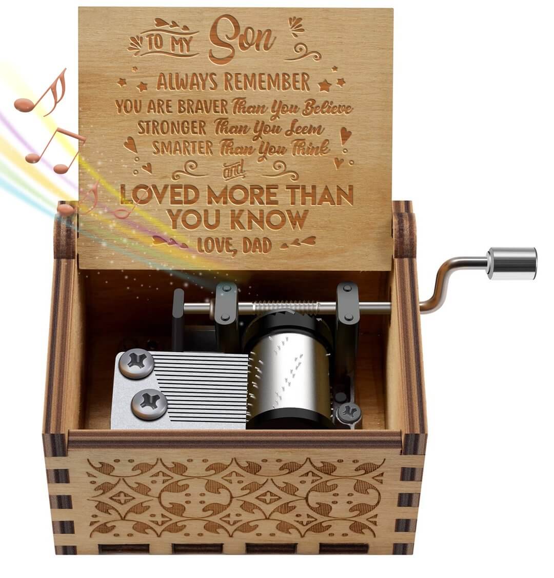 Dad To Son - You Are My Sunshine- Engraved Music Box - Family Watchs