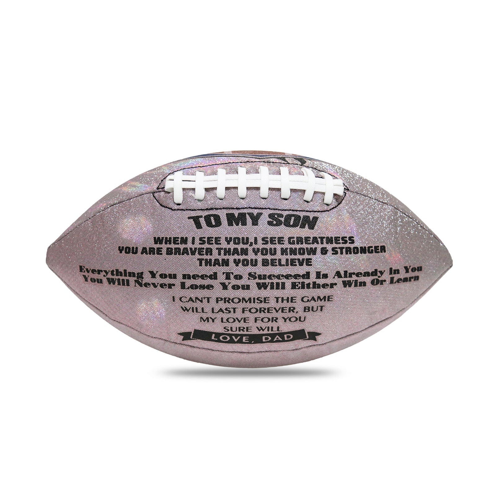 Familywatchs Engraved Footballs For Son from Dad - Personalized Composite Leather American Football - Anniversary Christmas Graduation Gifts for Son - Family Watchs