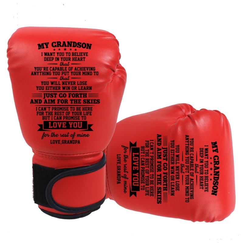 FAMILYWATCHS Gift Customized Personalise Boxing Gloves For Grandson From Grandpa - Family Watchs