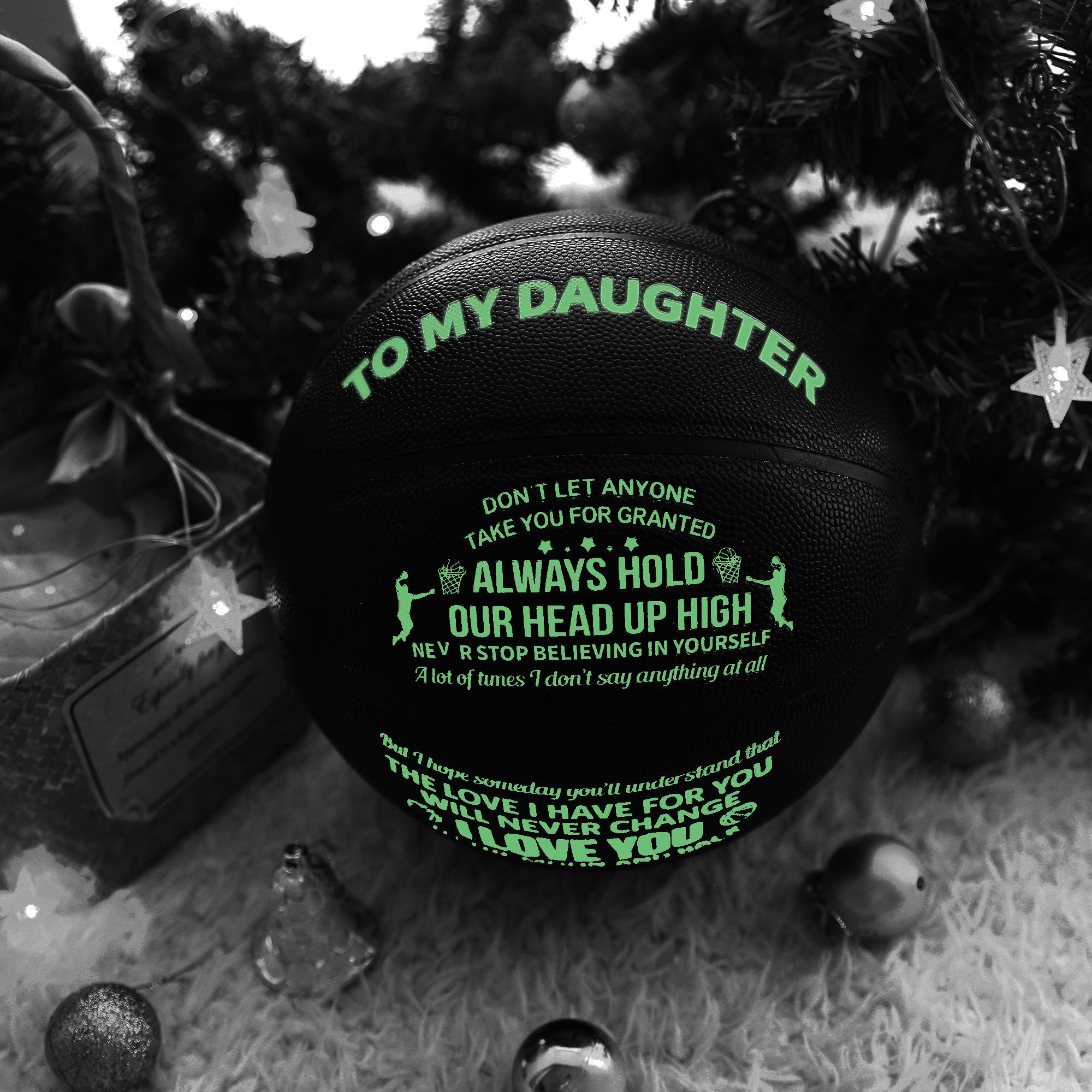 Familywatchs Gift Customized Personalise luminous Basketballs For Daughter,Size 7 (29.5 inches) - Family Watchs