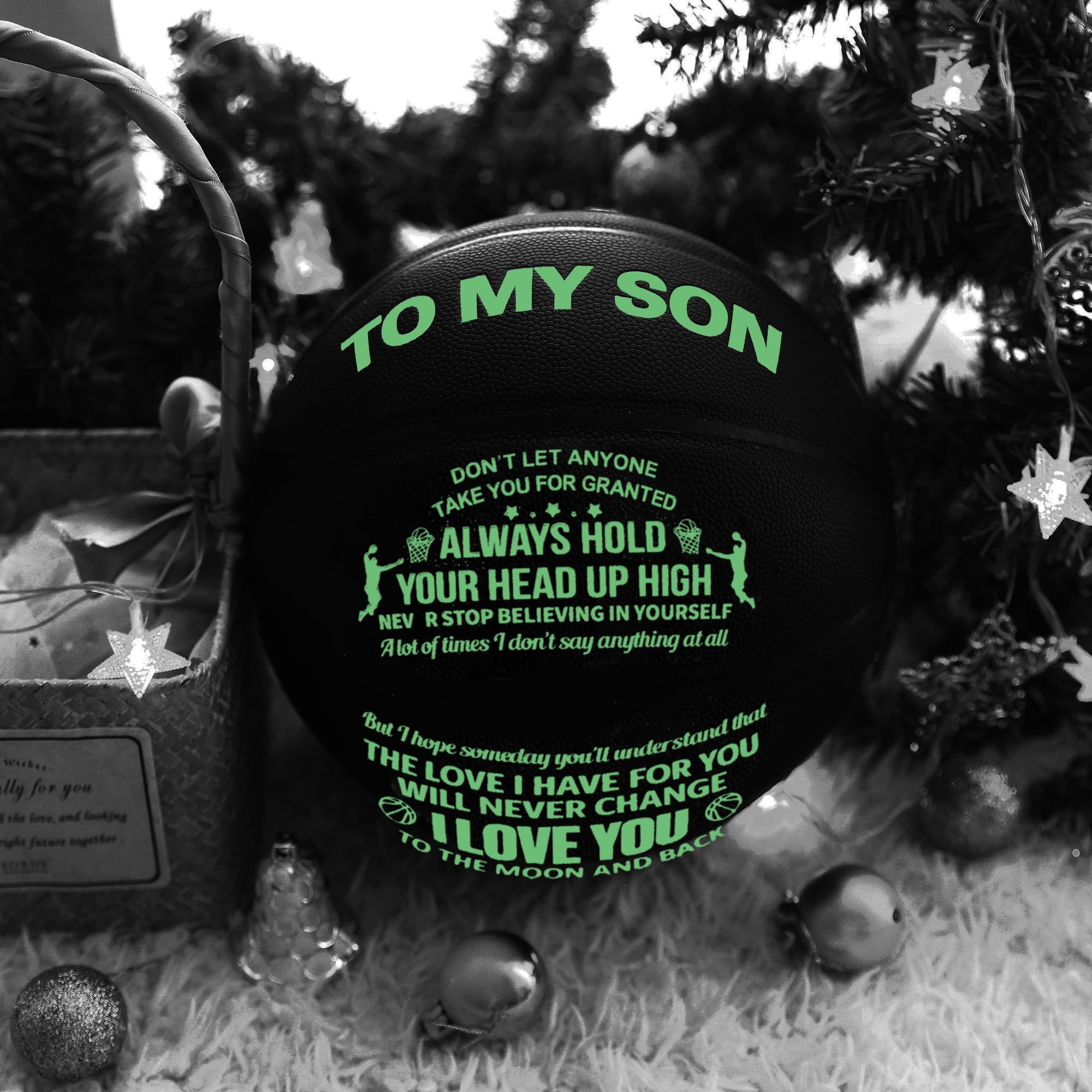 Familywatchs Gift Customized Personalise luminous Basketballs For Son,Size 7 (29.5 inches) - Family Watchs