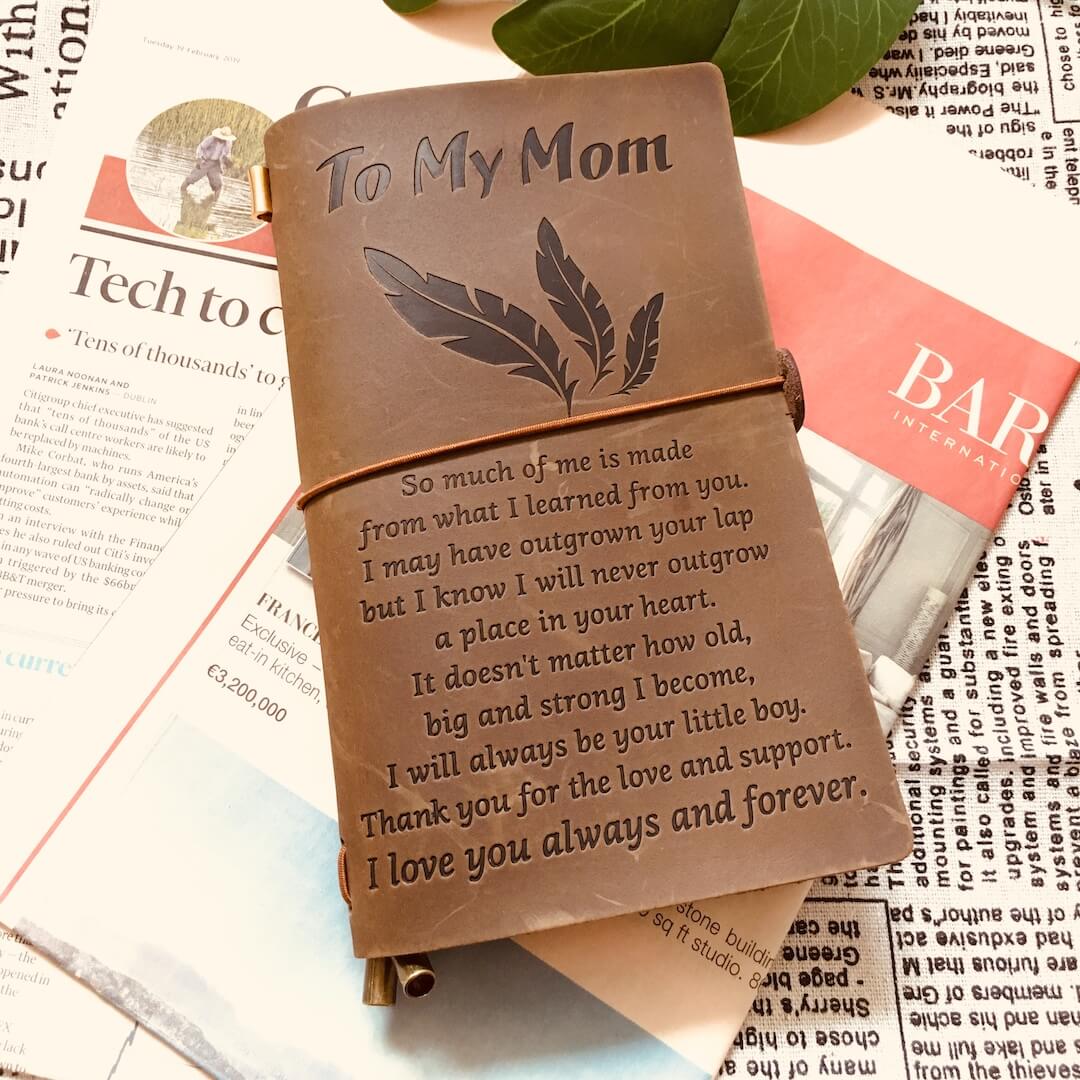 FAMILYWATCHS Gift Customized Personalise Vintage Journal For Mom - Family Watchs