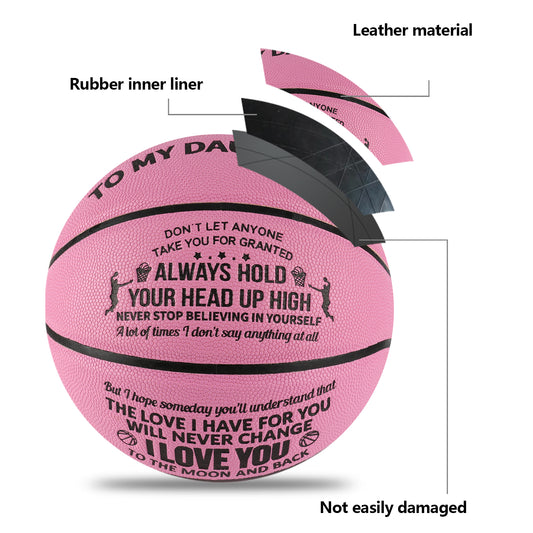 Personalized Letter Basketball For Daughter, Basketball Indoor/Outdoor Game Ball For Girl, Birthday Christmas Gift For Daughter, Pink