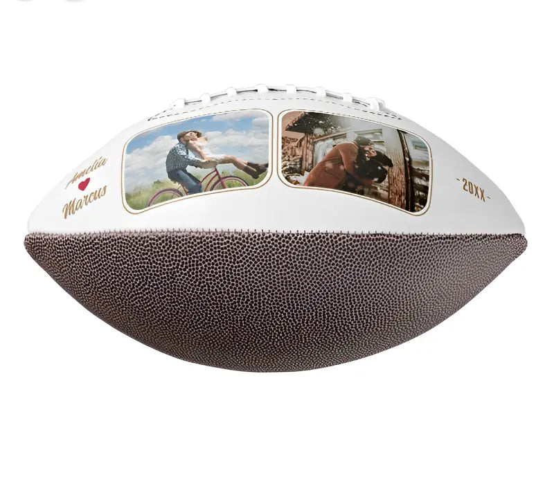 Personalized Custom Valentine's Day Together 2 Photos Red Football