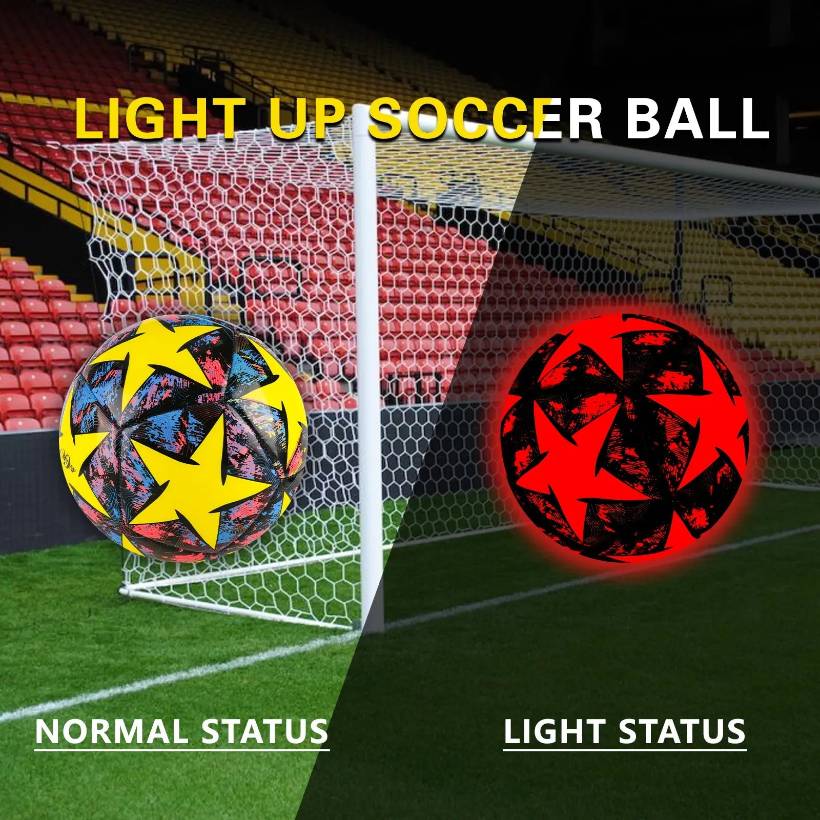 Glow In The Dark Soccer Ball- Light Up - Gift Ideas For Teen Boys And Girls - Family Watchs