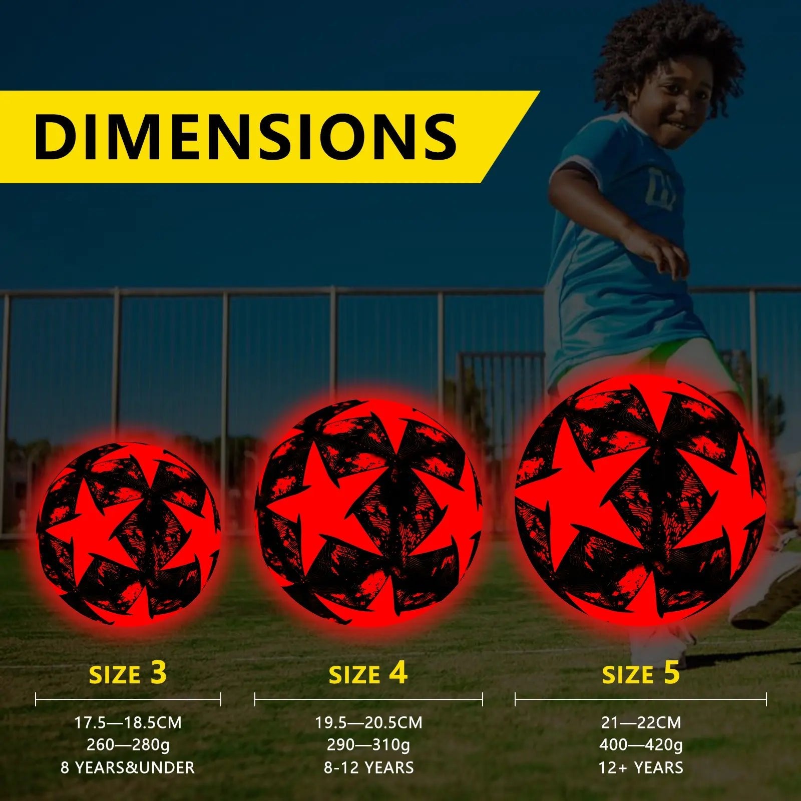Glow In The Dark Soccer Ball- Light Up - Gift Ideas For Teen Boys And Girls - Family Watchs