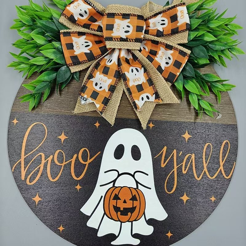 Halloween Front Door Decor | Halloween Front Door Sign | Jack - o - lantern | Halloween Door Hanger | Jack - O - Lantern Face | Halloween Sign - Family Watchs