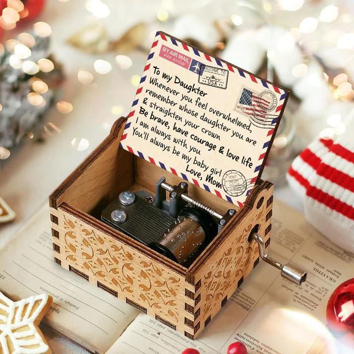 Mom To Daughter - You Will Always Be My Baby Girl Engraved Wooden Music Box - Family Watchs