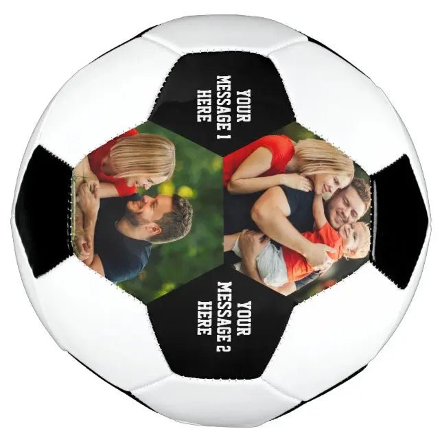 Personalized 2 Photo Message Soccer Ball - Family Watchs
