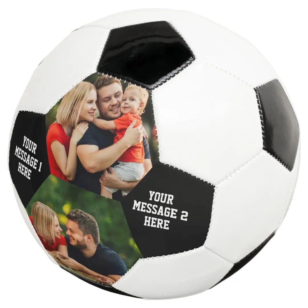 Personalized 2 Photo Message Soccer Ball - Family Watchs