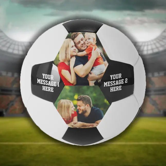 Personalized 2 Photo Message Soccer Ball - Family Watchs