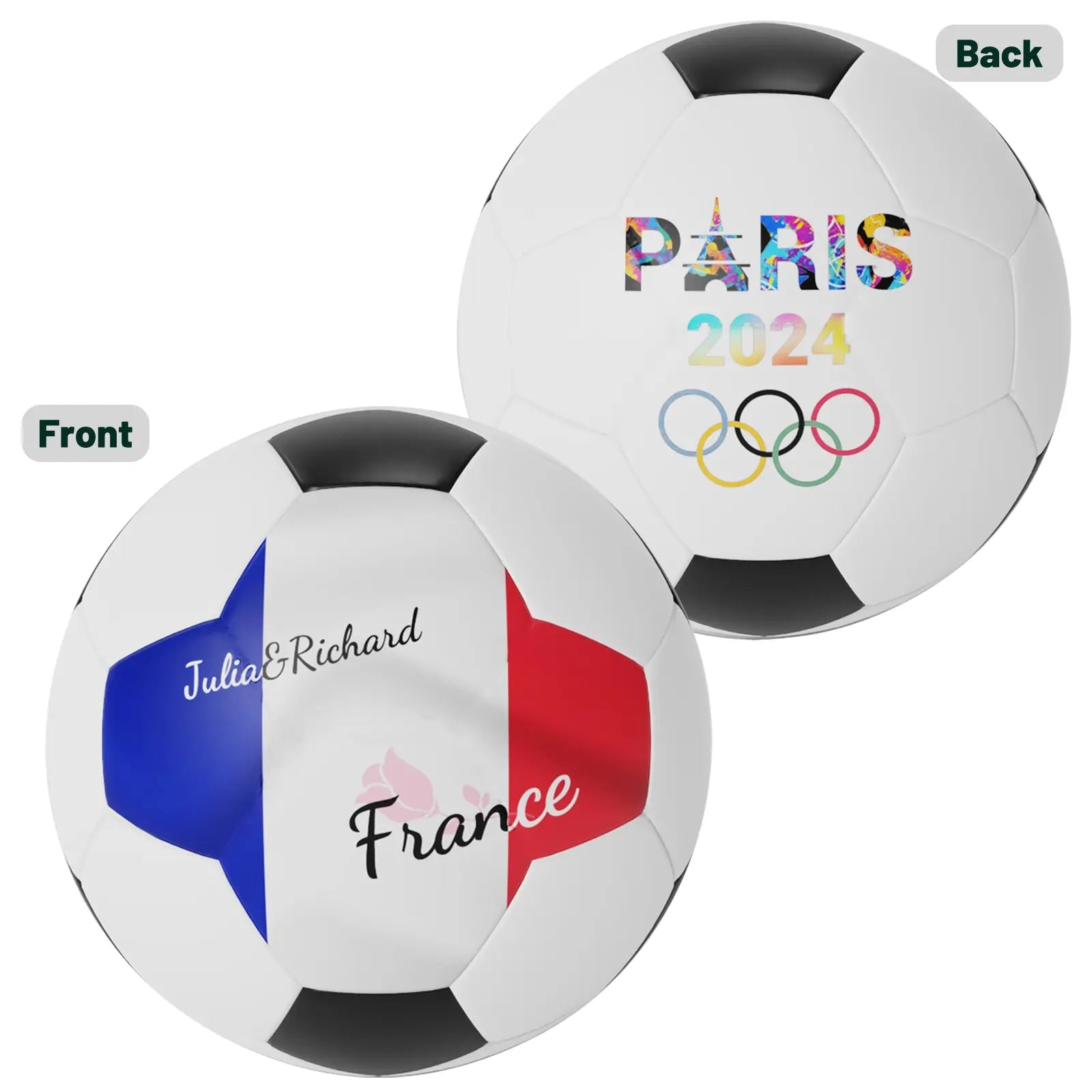 Personalized Custom 2024 Paris Olympics Themed Gift Soccer Ball - Family Watchs