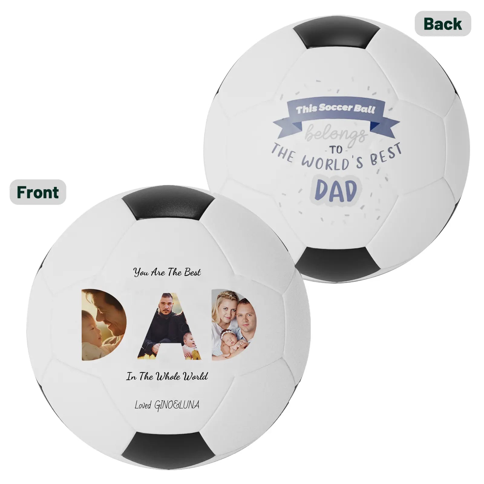 Personalized Custom Father's Day Gift Soccer Ball For Dad - Family Watchs