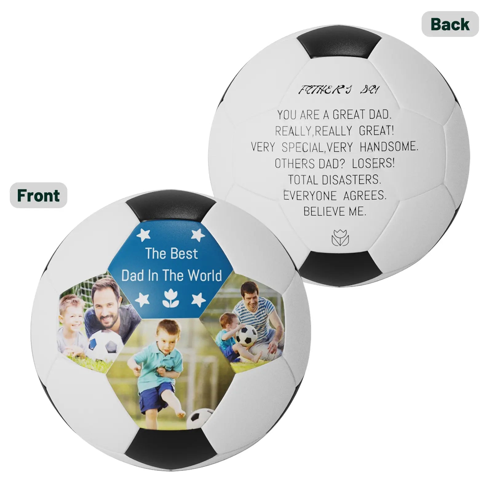 Personalized Custom Father's Day Gifts Soccer Ball No.5 - Family Watchs