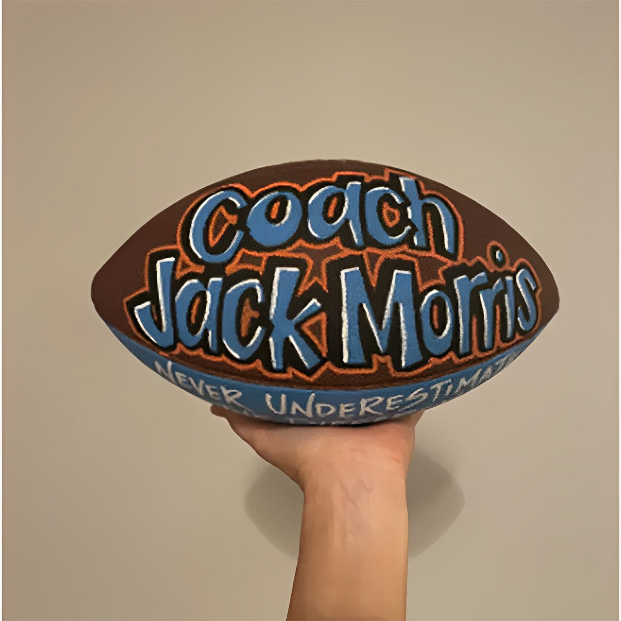 Personalized Custom Painted Football - Family Watchs