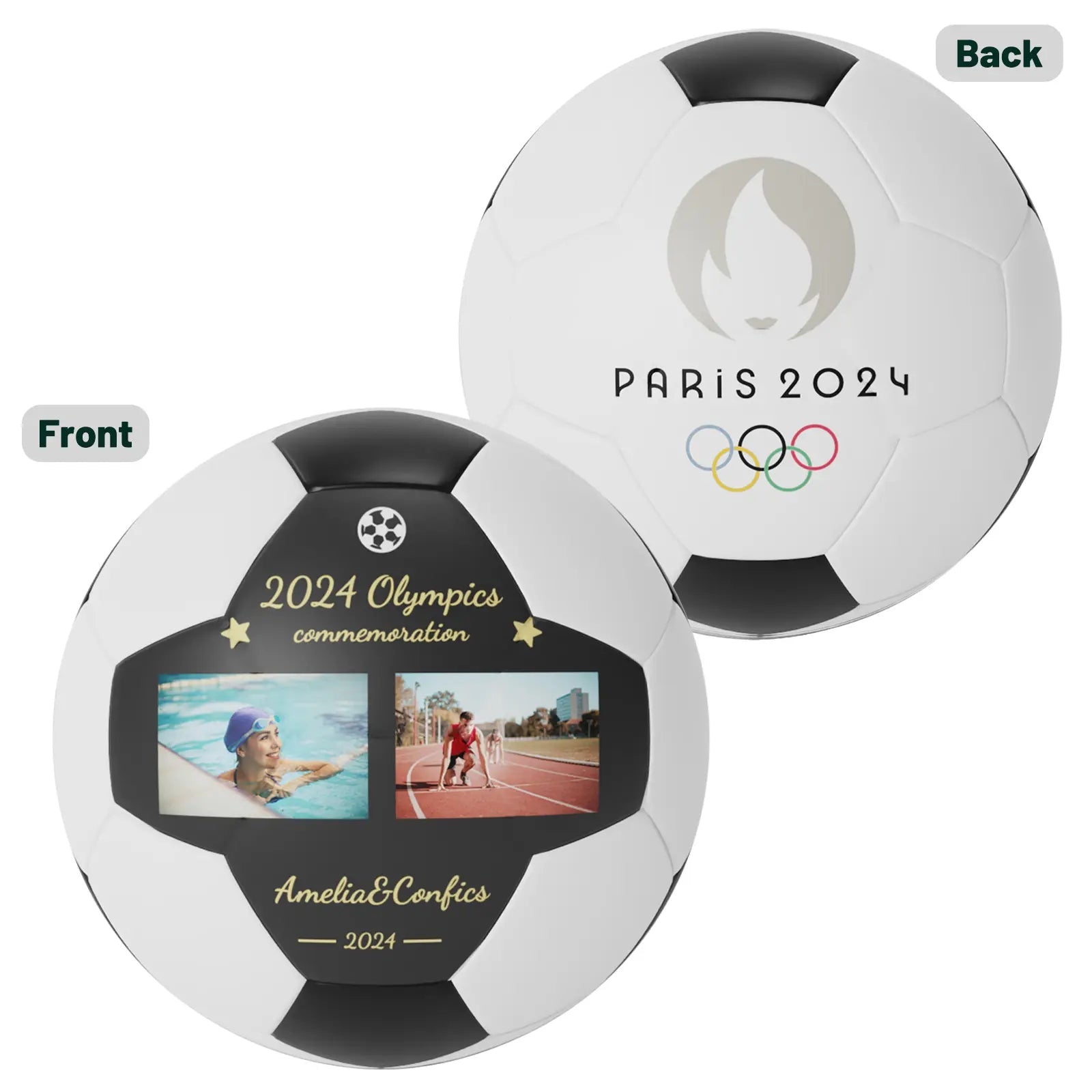 Personalized Custom Paris Olympics Style Soccer Ball - Family Watchs