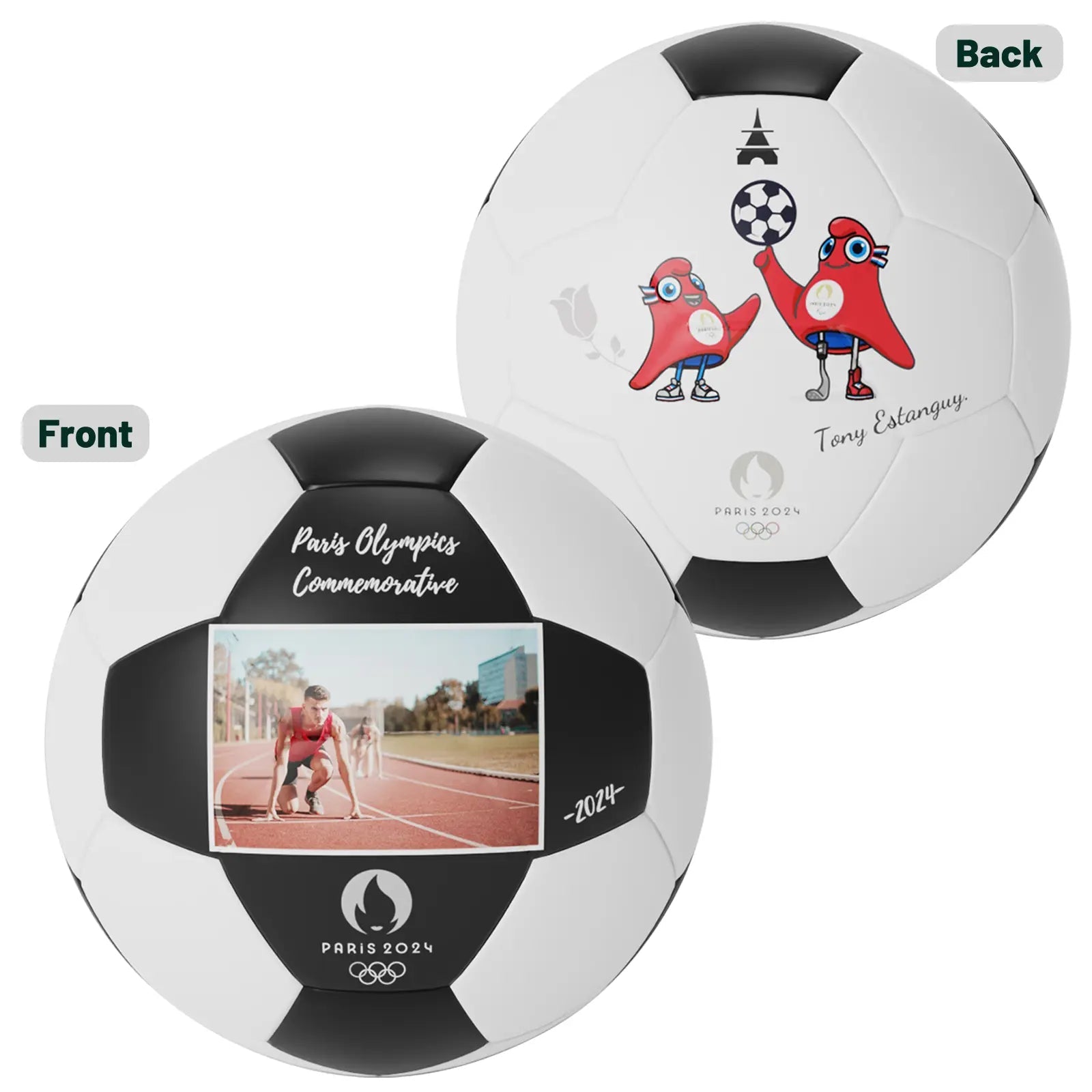 Personalized Custom Paris Olympics Themed Commemorative Soccer Ball - Family Watchs