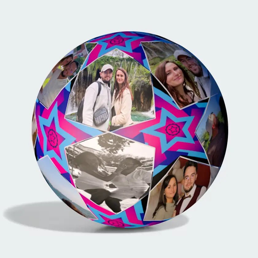 Personalized Custom Photo and Text Star Gift Soccer Ball - Family Watchs