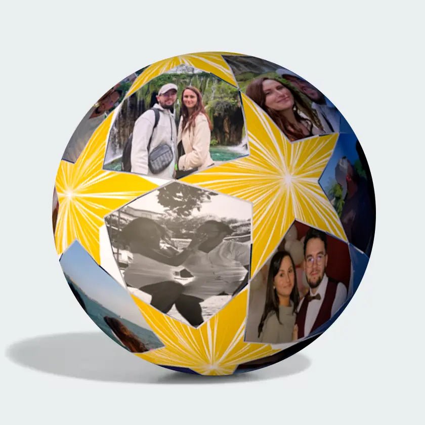 Personalized Custom Photo and Text Star Gift Soccer Ball - Family Watchs