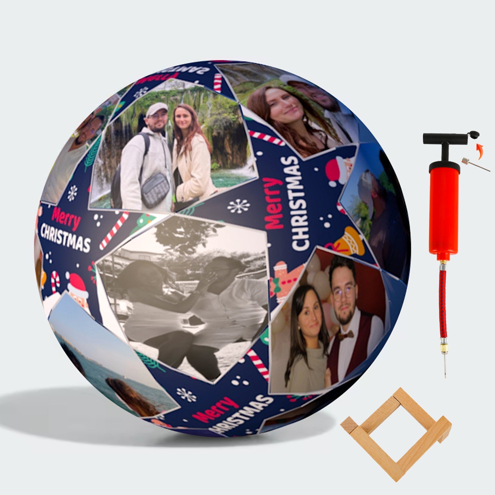 Personalized Custom Photo and Text Star Gift Soccer Ball - Family Watchs