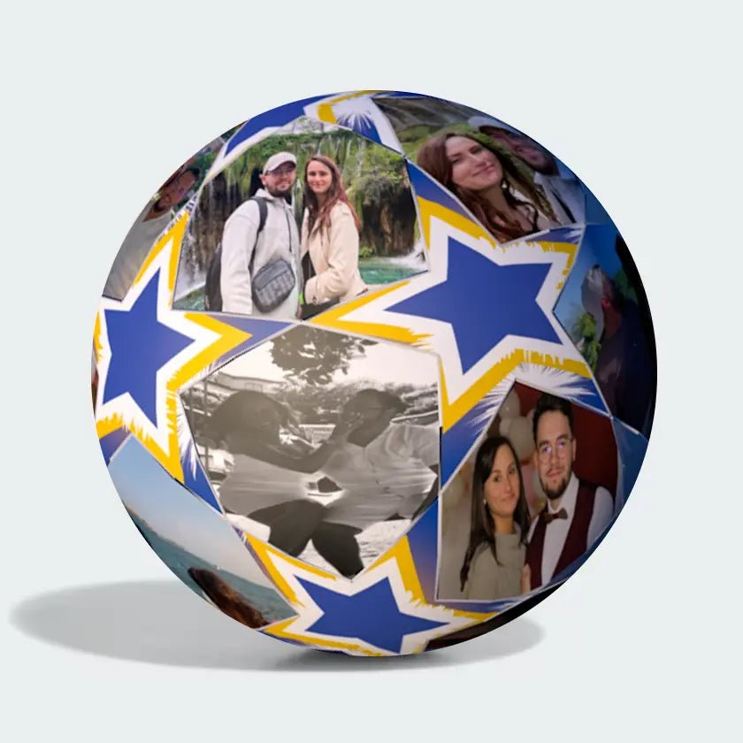 Personalized Custom Photo and Text Star Gift Soccer Ball - Family Watchs