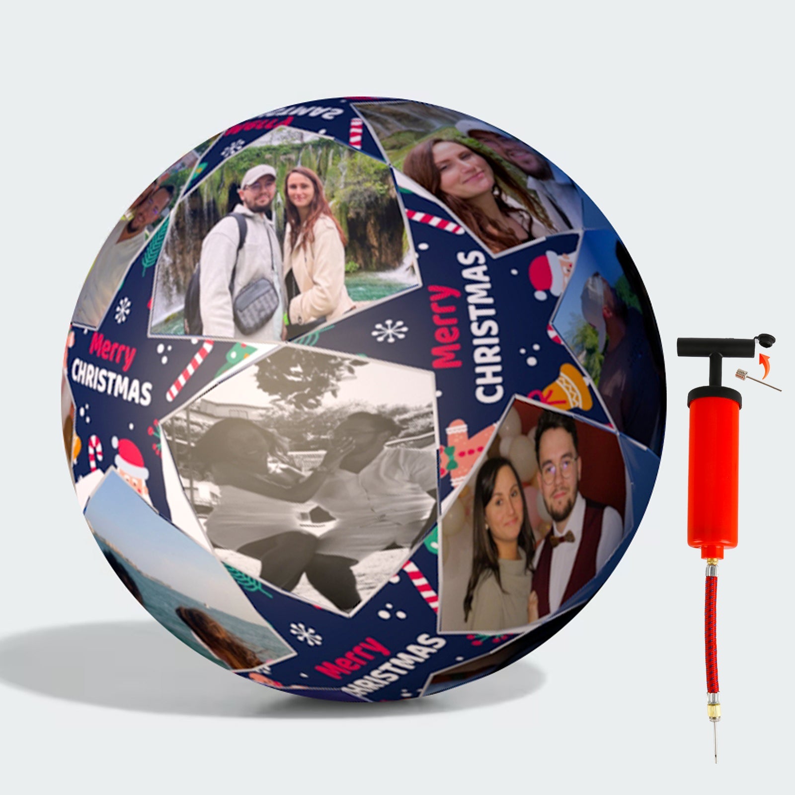 Personalized Custom Photo and Text Star Gift Soccer Ball - Family Watchs