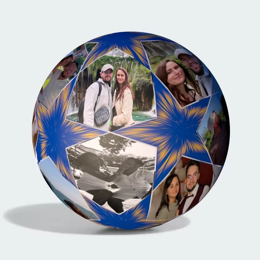 Personalized Custom Photo and Text Star Gift Soccer Ball - Family Watchs
