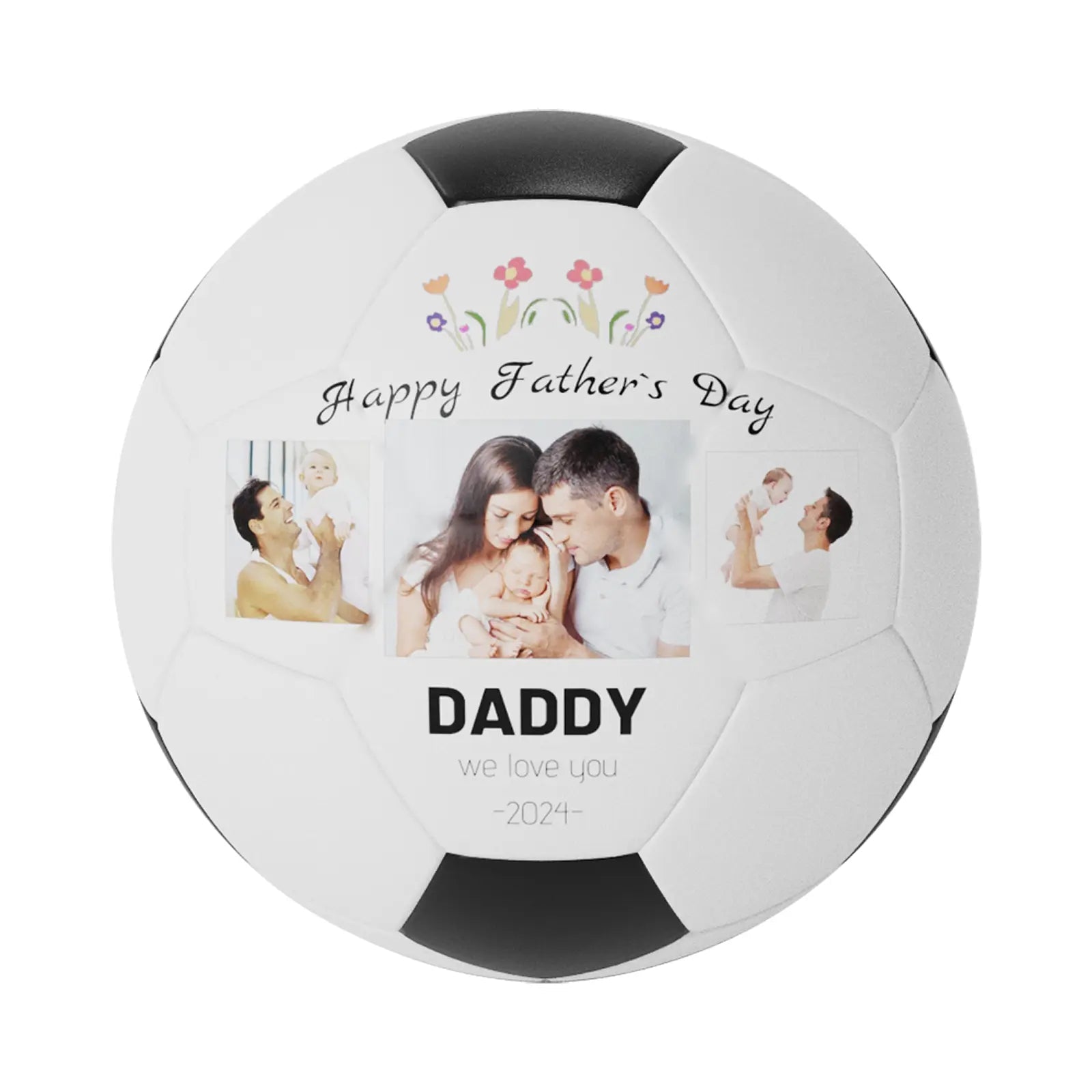 Personalized Custom Photo/Text Soccer Ball Gifts For Dad, Mom, Son, Daughter, Grandson - Family Watchs