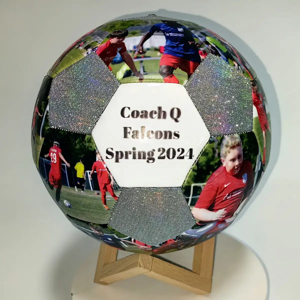 Personalized Holographic Reflective Soccer Gift Ball - Family Watchs