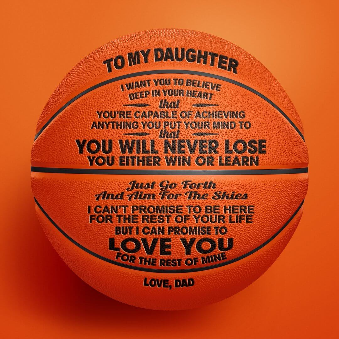 Personalized Letter Basketball For Daughter, Basketball Indoor/Outdoor Game Ball, Birthday Christmas Gift For Daughter From Dad,Brown - Family Watchs