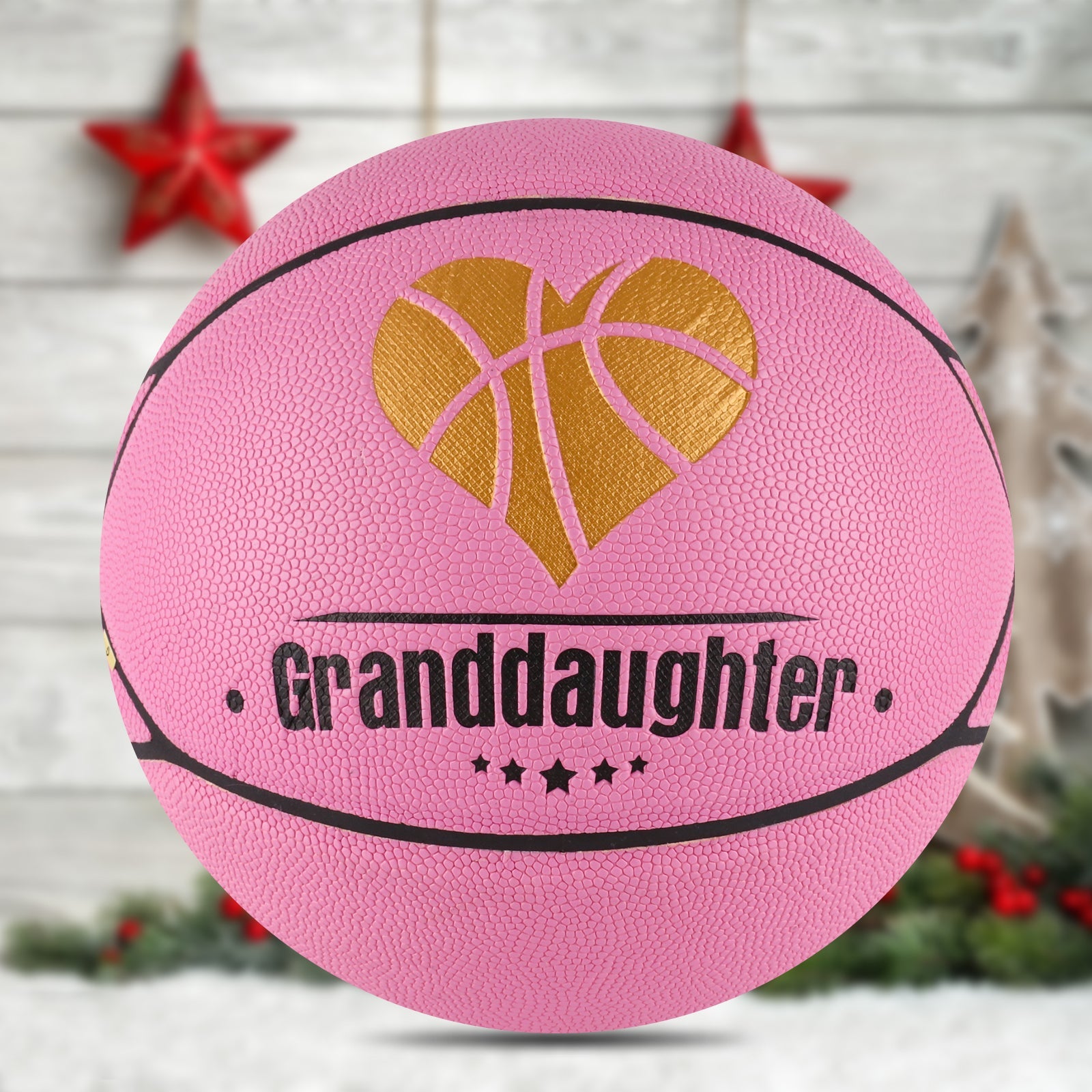 Personalized Letter Basketball For Granddaughter, Basketball Indoor/Outdoor Game Ball For Girl, Birthday Christmas Gift For Granddaughter, Pink - Family Watchs