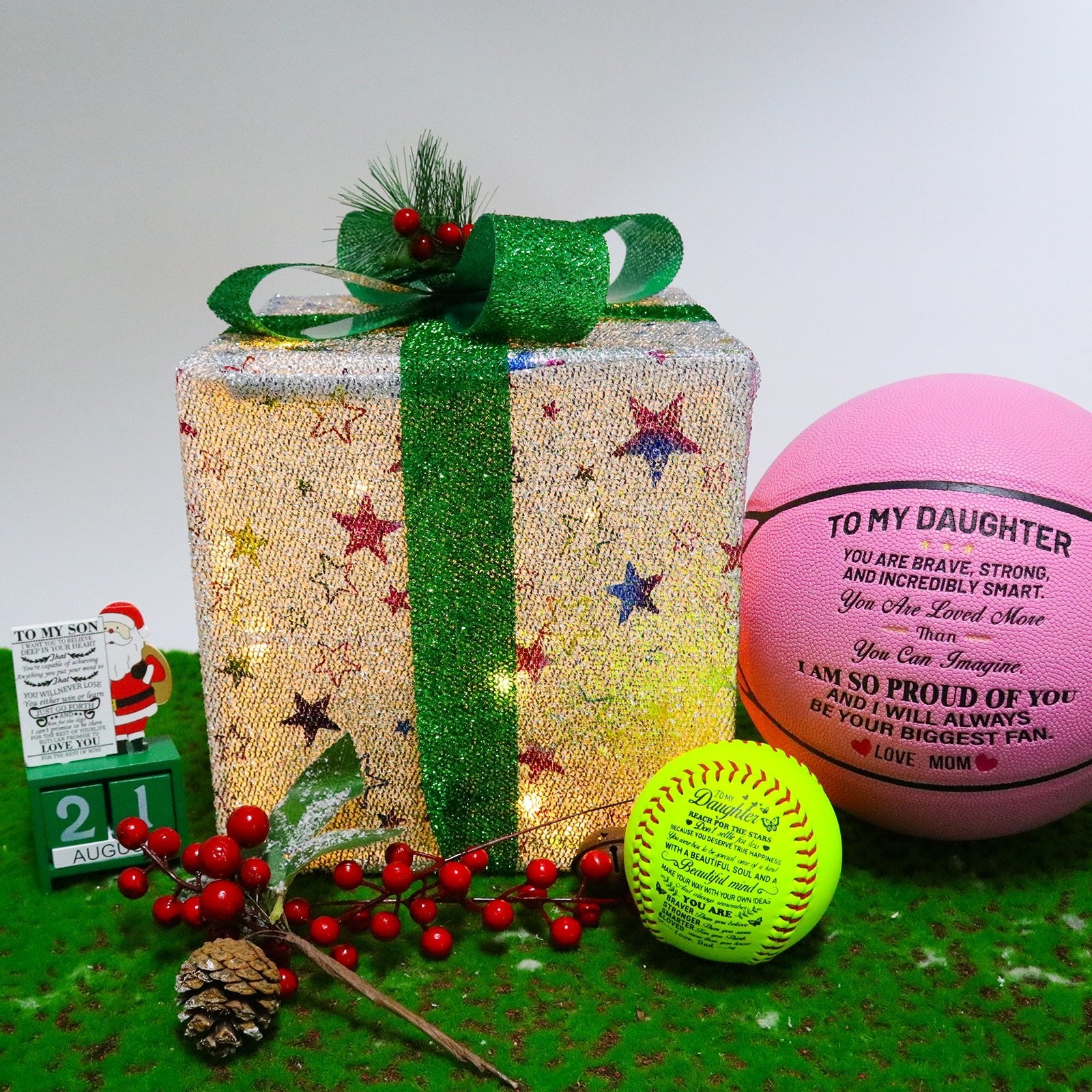 Personalized Letter Basketball For Granddaughter, Basketball Indoor/Outdoor Game Ball For Girl, Birthday Christmas Gift For Granddaughter, Pink - Family Watchs
