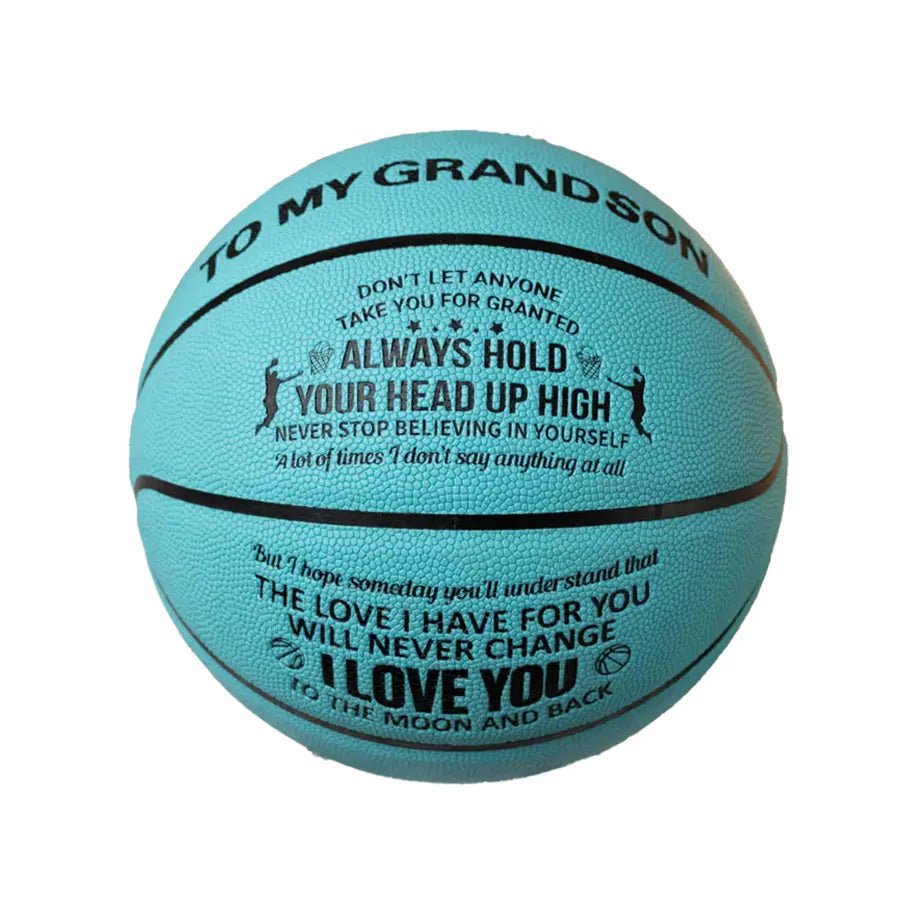 Personalized Letter Basketball For Grandson, Basketball Indoor/Outdoor Game Ball, Birthday Christmas Gift For Grandson From Grandparent,Blue - Family Watchs