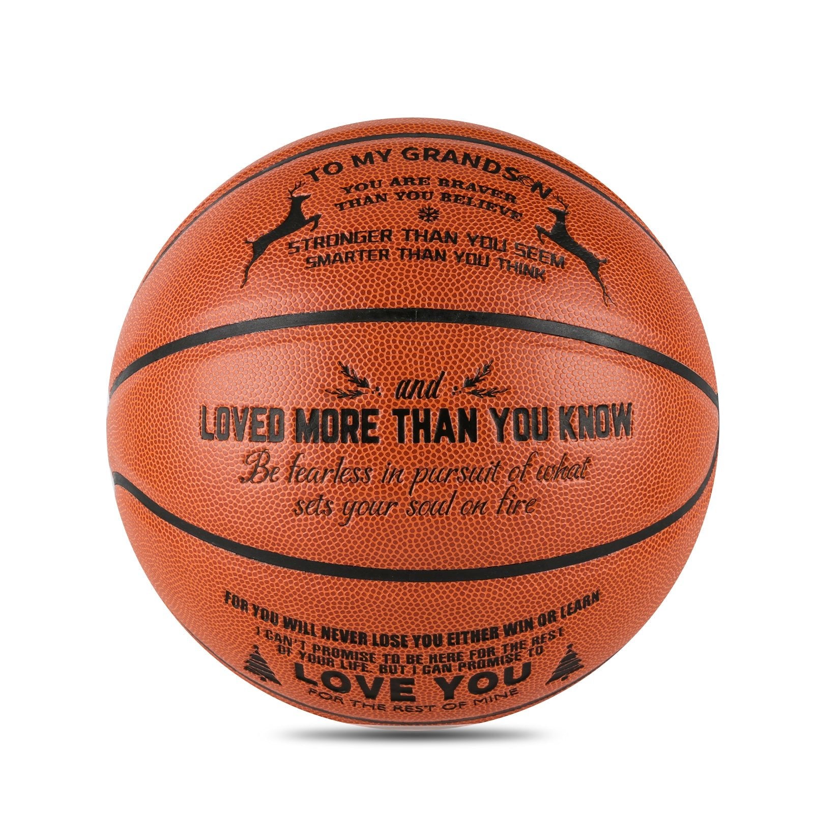 Personalized Letter Basketball For Grandson, Basketball Indoor/Outdoor Game Ball For Boy, Christmas Gift For Grandson,Brown - Family Watchs