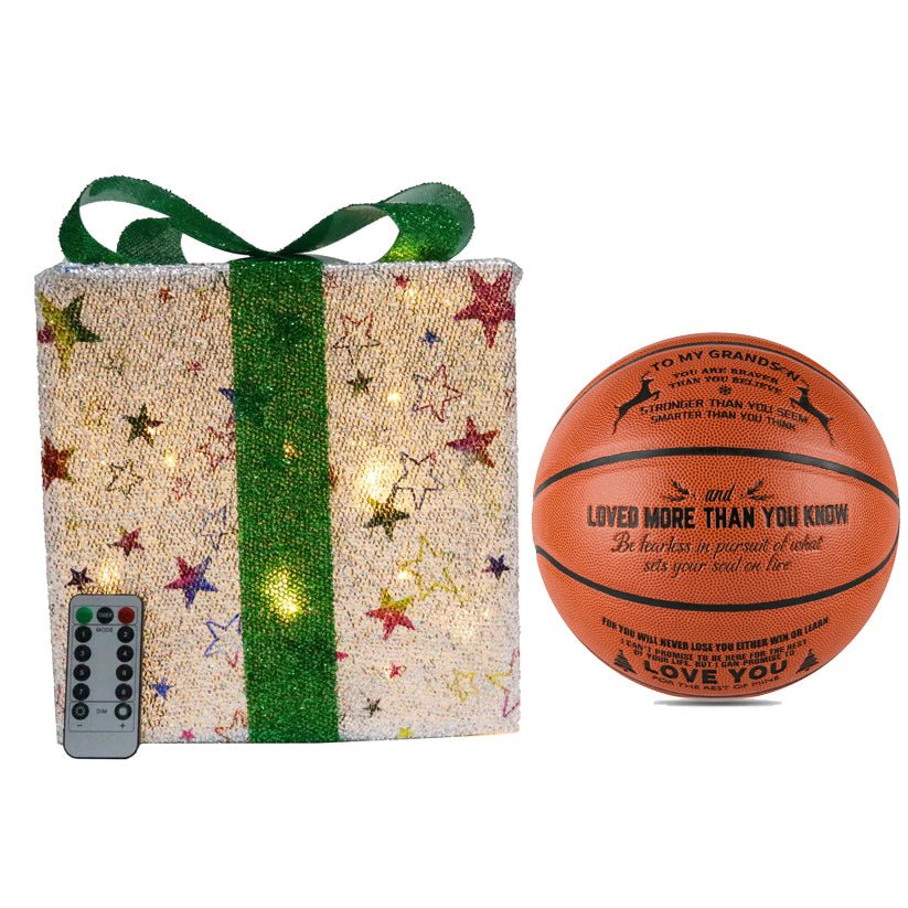 Personalized Letter Basketball For Grandson, Basketball Indoor/Outdoor Game Ball For Boy, Christmas Gift For Grandson,Brown - Family Watchs