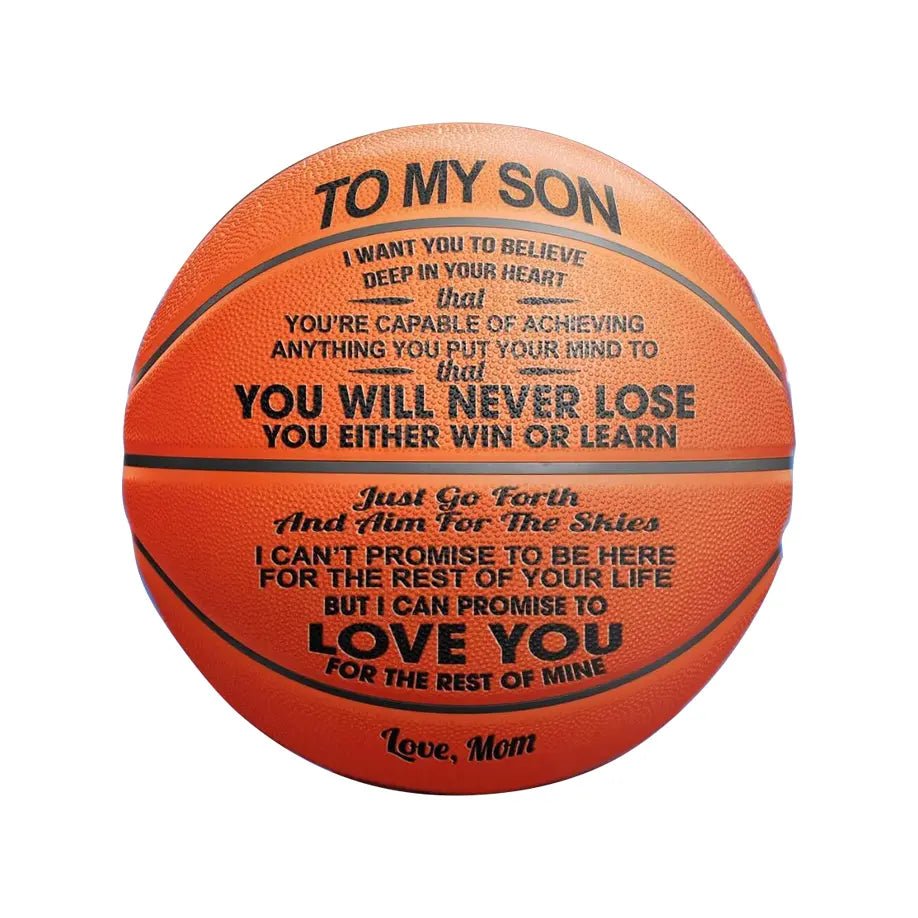 Personalized Letter Basketball For Son, Basketball Indoor/Outdoor Game Ball, Birthday Christmas Gift For Son From Mom,Brown - Family Watchs
