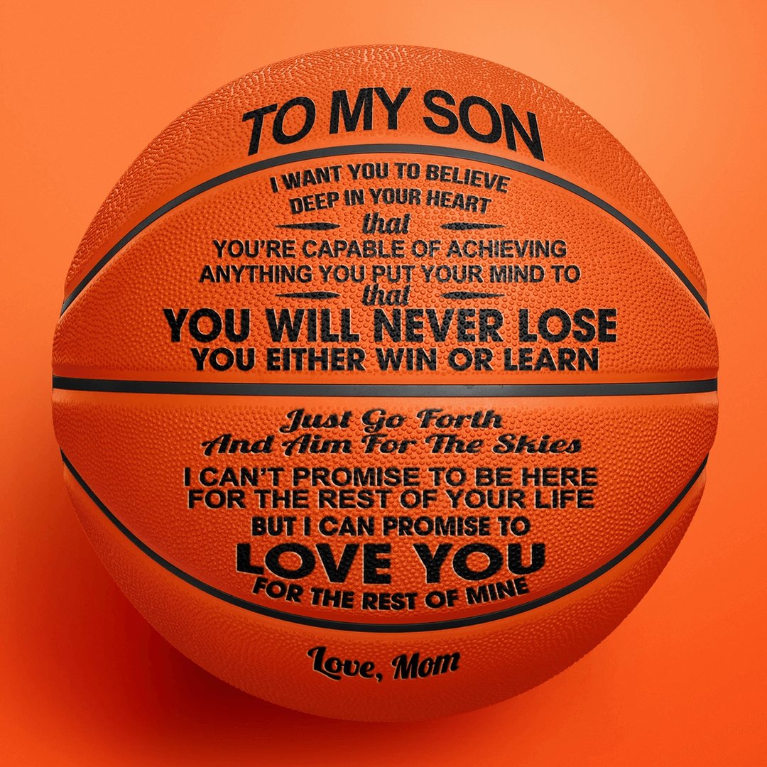 Personalized Letter Basketball For Son, Basketball Indoor/Outdoor Game Ball, Birthday Christmas Gift For Son From Mom,Brown - Family Watchs