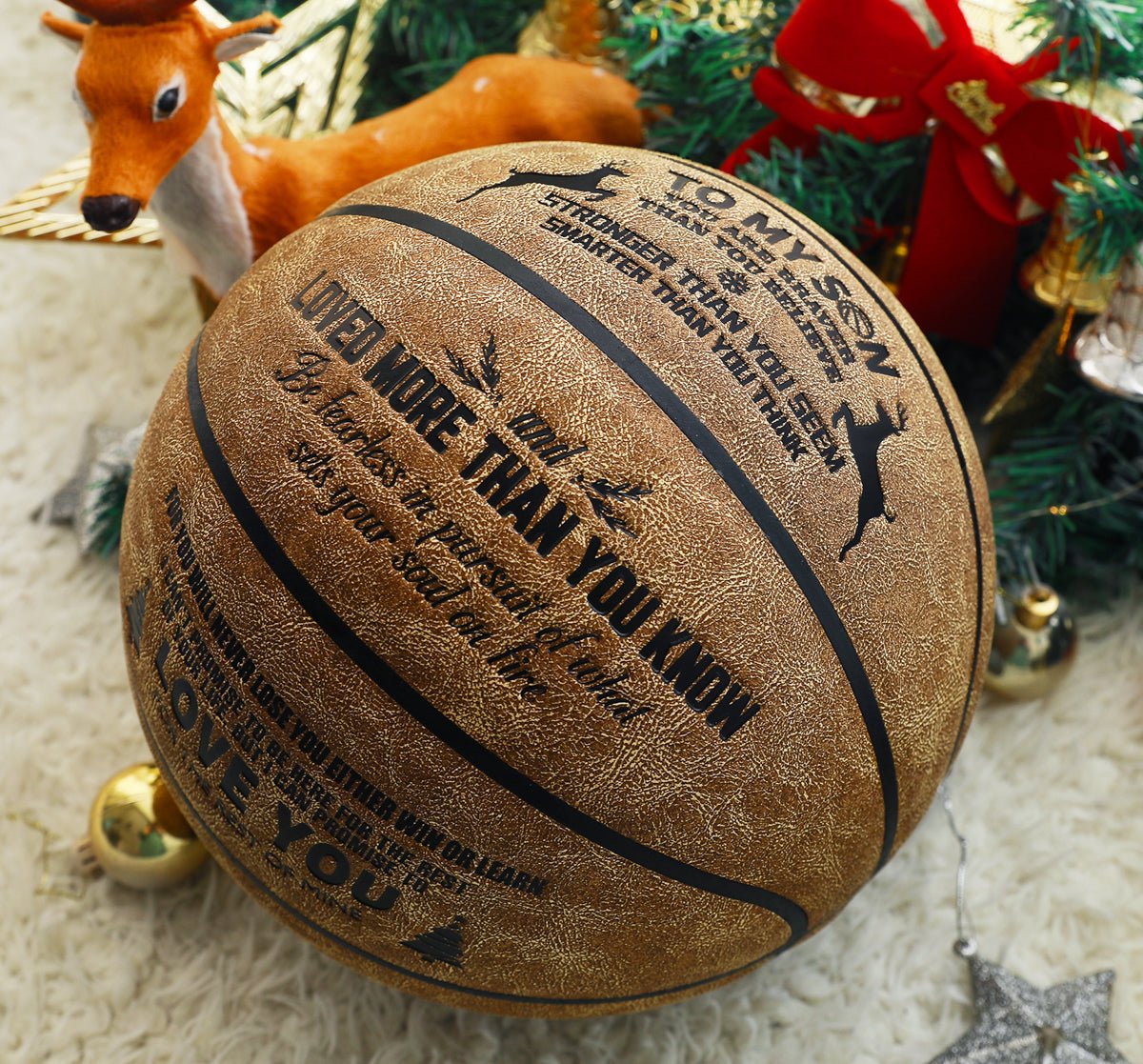 Personalized Letter Basketball For Son, Basketball Indoor/Outdoor Game Ball For Boy, Birthday Christmas Gift For Son, Christmas - Family Watchs