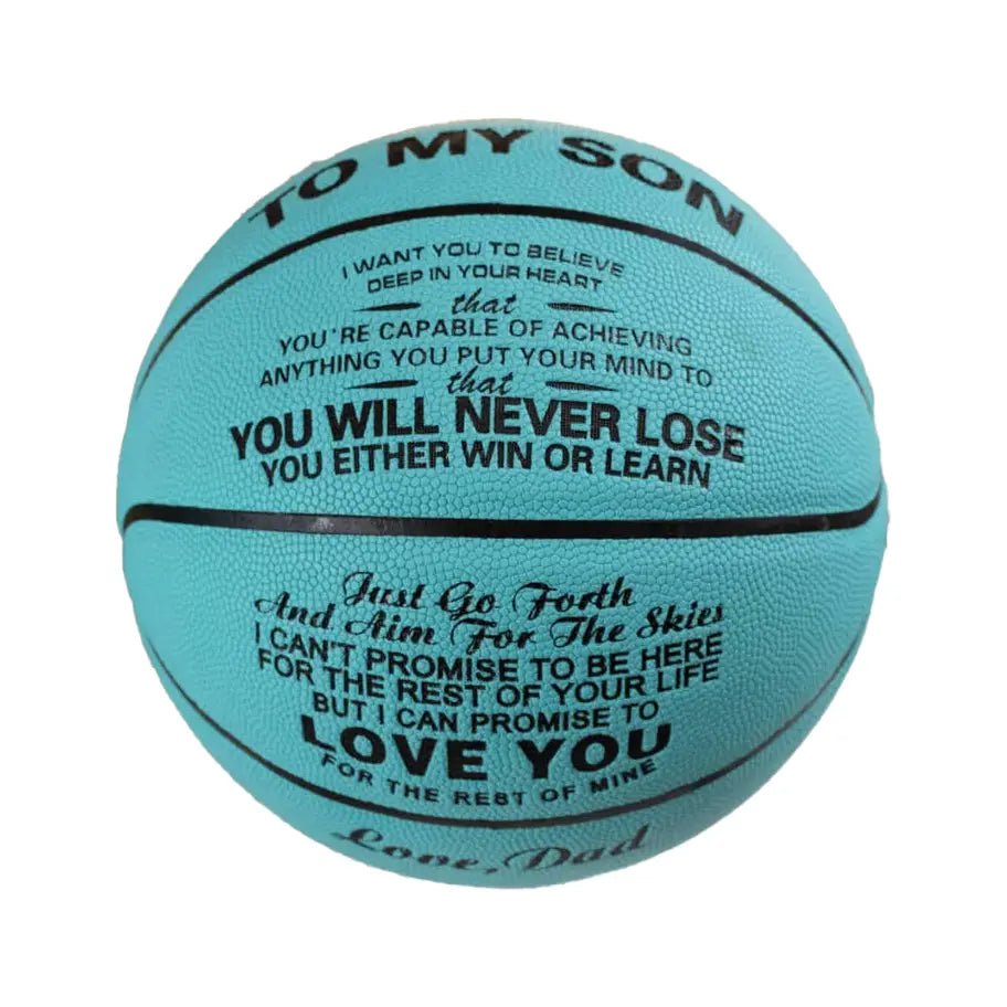 Personalized Letter Basketball For Son, Basketball Indoor/Outdoor Game Ball For Boy, Birthday Christmas Gift For Son From Dad - Family Watchs