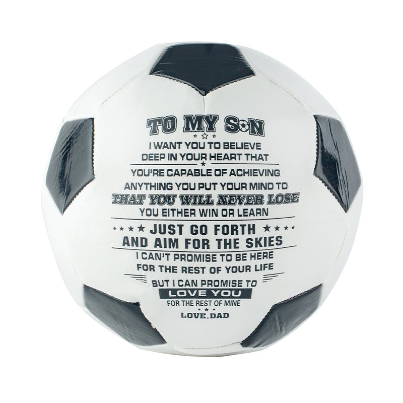 Personalized Printed Soccer Ball Football For My Son, Birthday Christmas Graduation Gift For Son From Dad, Perfect For Outdoor & Indoor Match Or Game，Size 5 - Family Watchs