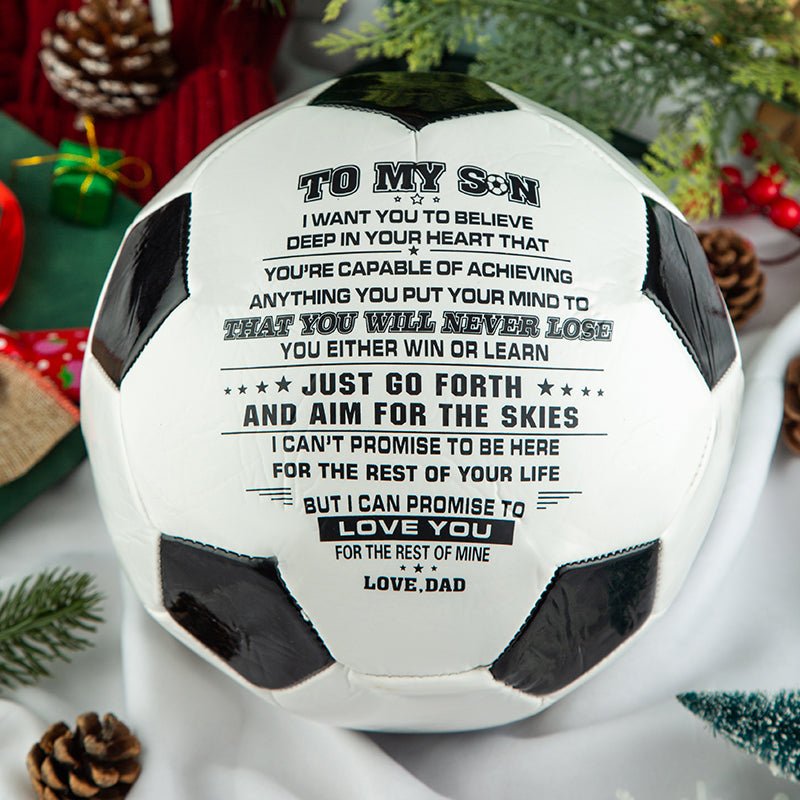 Personalized Printed Soccer Ball Football For My Son, Birthday Christmas Graduation Gift For Son From Dad, Perfect For Outdoor & Indoor Match Or Game，Size 5 - Family Watchs