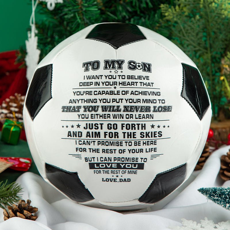 Personalized Printed Soccer Ball Football For My Son, Birthday Christmas Graduation Gift For Son From Dad, Perfect For Outdoor & Indoor Match Or Game，Size 5 - Family Watchs