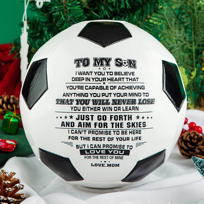 Personalized Printed Soccer Ball Football For My Son, Birthday Christmas Graduation Gift For Son From Mom, Perfect For Outdoor & Indoor Match Or Game，Size 5 - Family Watchs