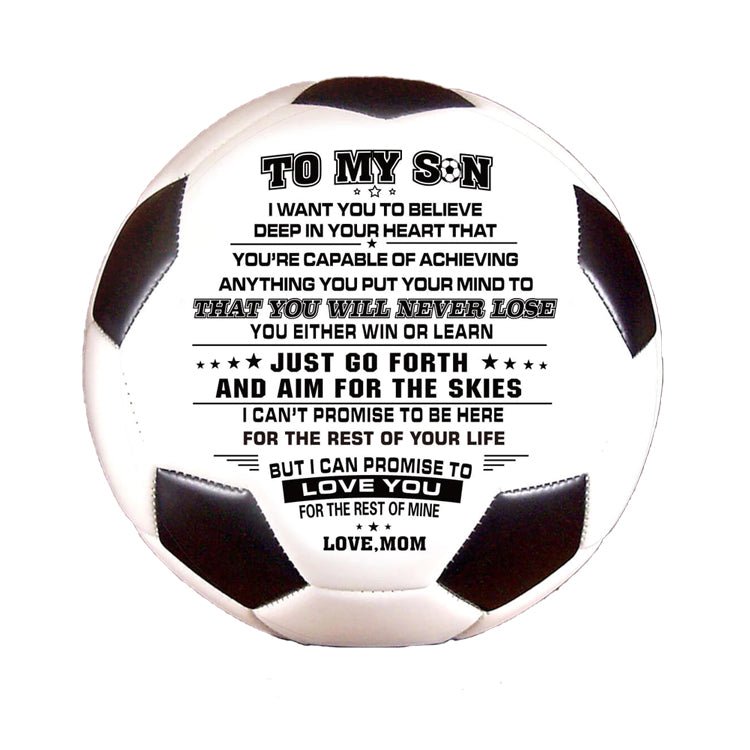 Personalized Printed Soccer Ball Football For My Son, Birthday Christmas Graduation Gift For Son From Mom, Perfect For Outdoor & Indoor Match Or Game，Size 5 - Family Watchs