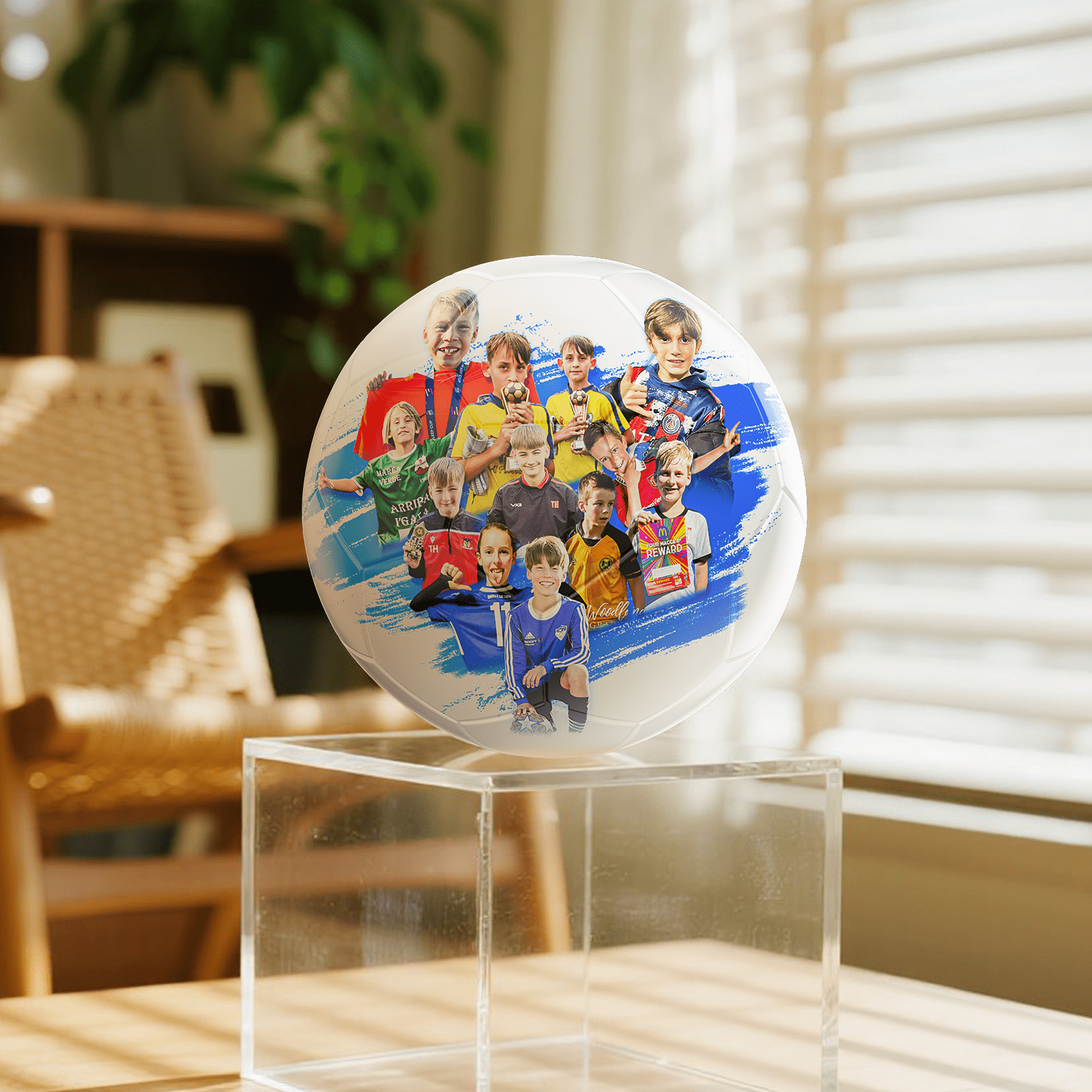 Personalized Soccer Ball, Size 5, Custom Photo, Name and Text Collage Design, White, Premium Gift - Family Watchs