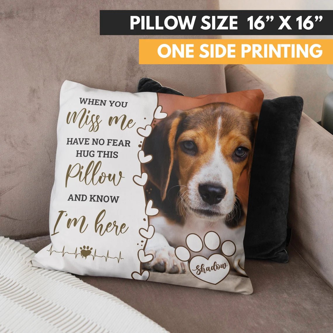 Pet Memorial Gift, Dog Memorial Pillow Personalized, Custom Loss of Pet Sympathy Gift with Pet's Picture, Pet Loss Gift for Dog Lover - Family Watchs