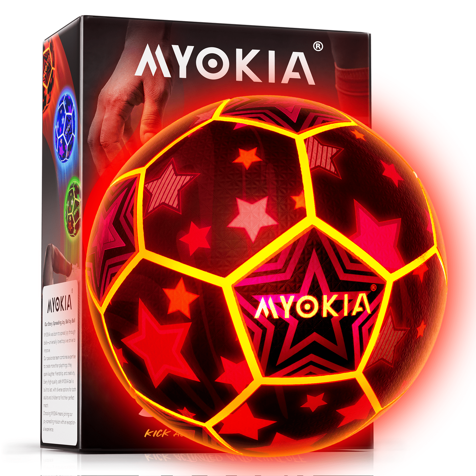 Rechargeable Light Up Soccer Ball Size 5 Tri - Color RGB Glow in The Dark for Kids & Teens 3 - 15+, Indoor/Outdoor Sports Gift with Pump & USB Cable - Perfect for Night Games, Birthdays & Backyard - Family Watchs