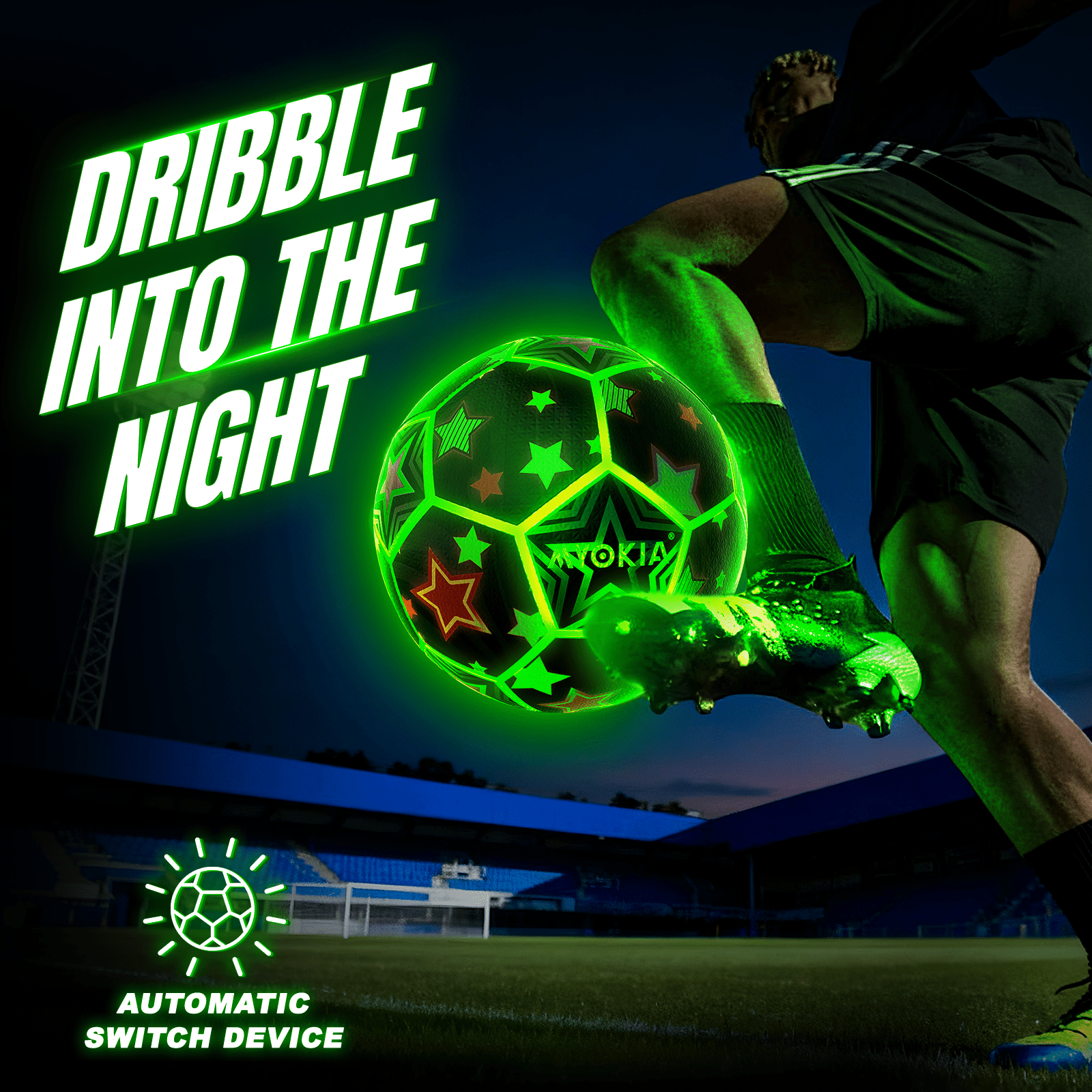 Rechargeable Light Up Soccer Ball Size 5 Tri - Color RGB Glow in The Dark for Kids & Teens 3 - 15+, Indoor/Outdoor Sports Gift with Pump & USB Cable - Perfect for Night Games, Birthdays & Backyard - Family Watchs