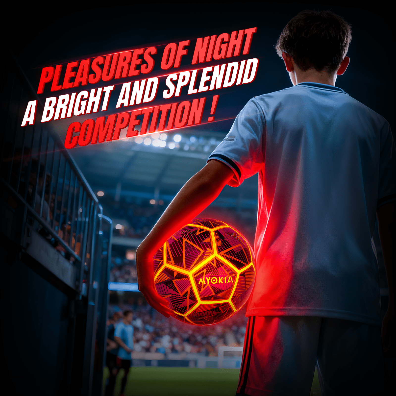 Size 5 Light Up Soccer Ball RGB Rechargeable Glow in Dark for Kids & Teens 3 - 15+, Indoor/Outdoor Night Games Tri - Color (Red, Green, Blue), Includes Pump & USB Cable - Family Watchs