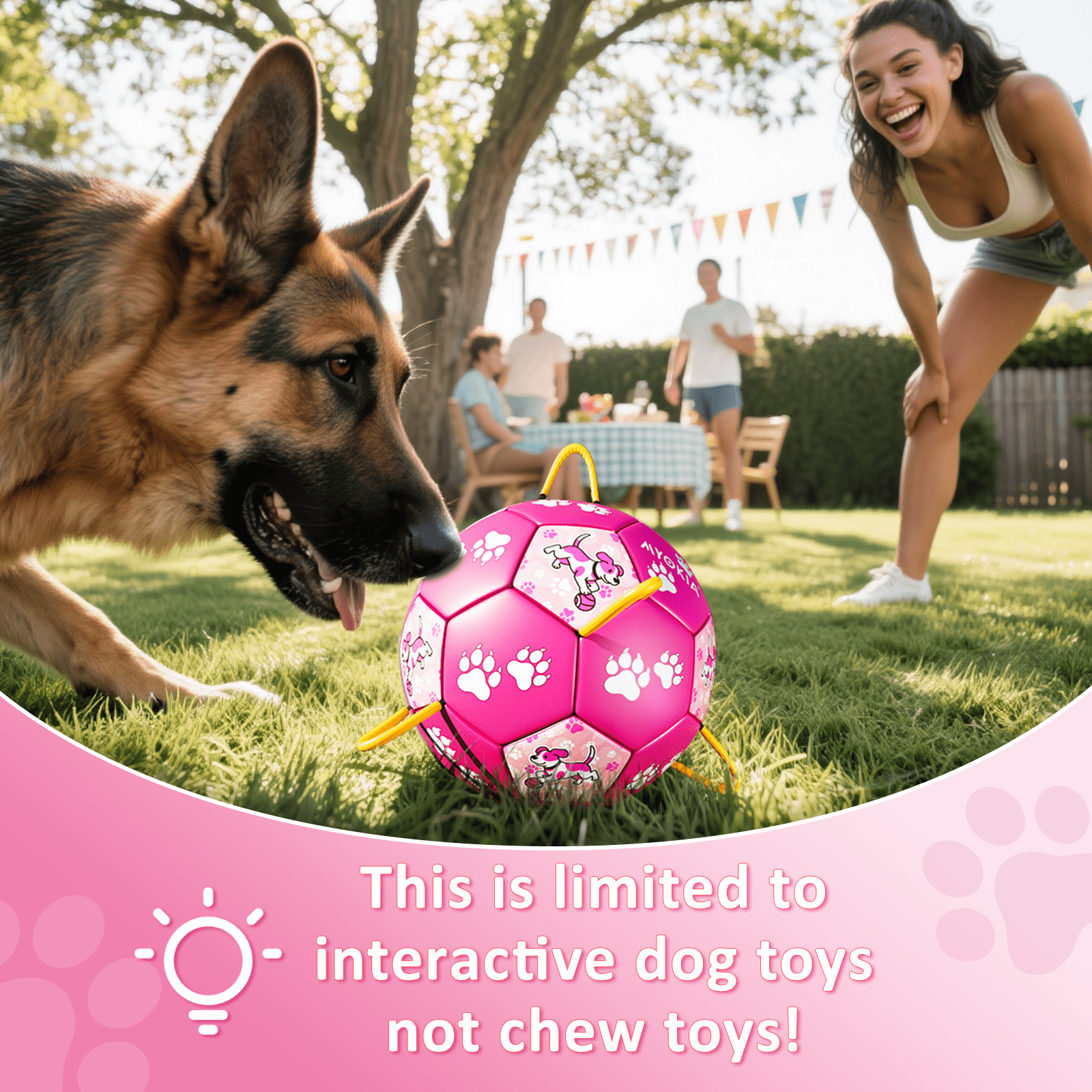 Size2/Size3 Pink Dog Soccer Balls with Straps, Durable Training Balls for Pets, Interactive Outdoor Dog Toys for Small, Medium, and Large Puppies, Essential Pet Supplies - Family Watchs